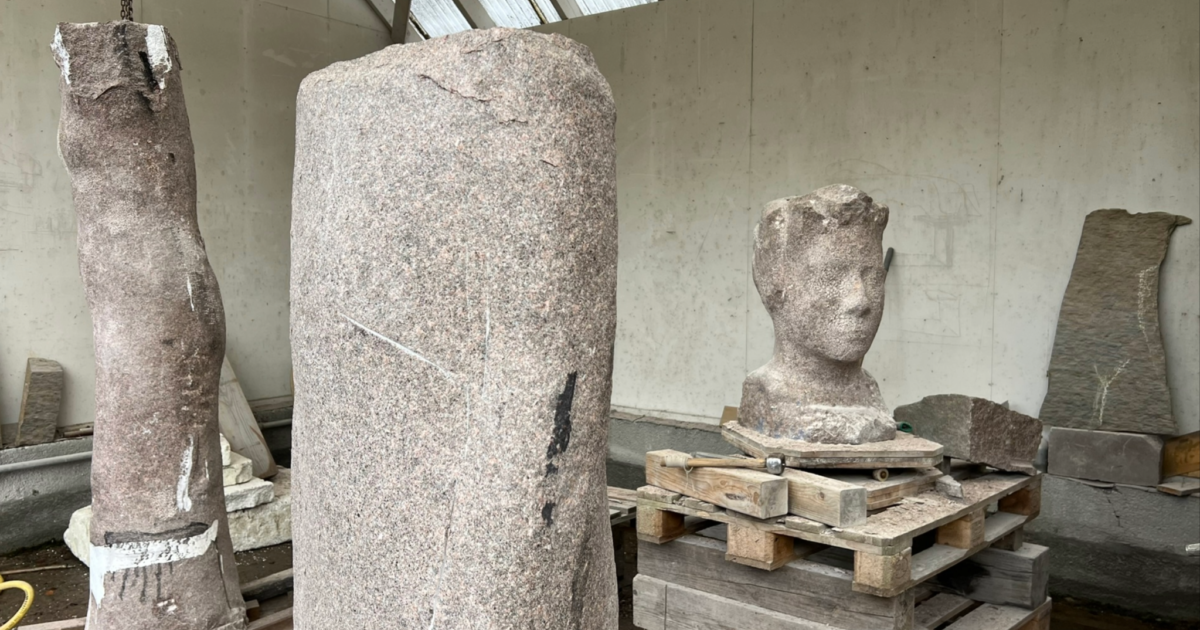Steinhuggerverksted for barn med SA Steinskulptur
